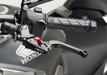 PROTECH Bremshebel Race schwarz Versteller rot ABE passt für HONDA CB500 Hornet(24-24)/CB500F(22-24)/CB500X(22-24)/CB600 Hornet(98-02)/CB600 Hornet(03-06)/CB600 Hornet(07-13)/CB600 S Hornet(02-06)/CB6