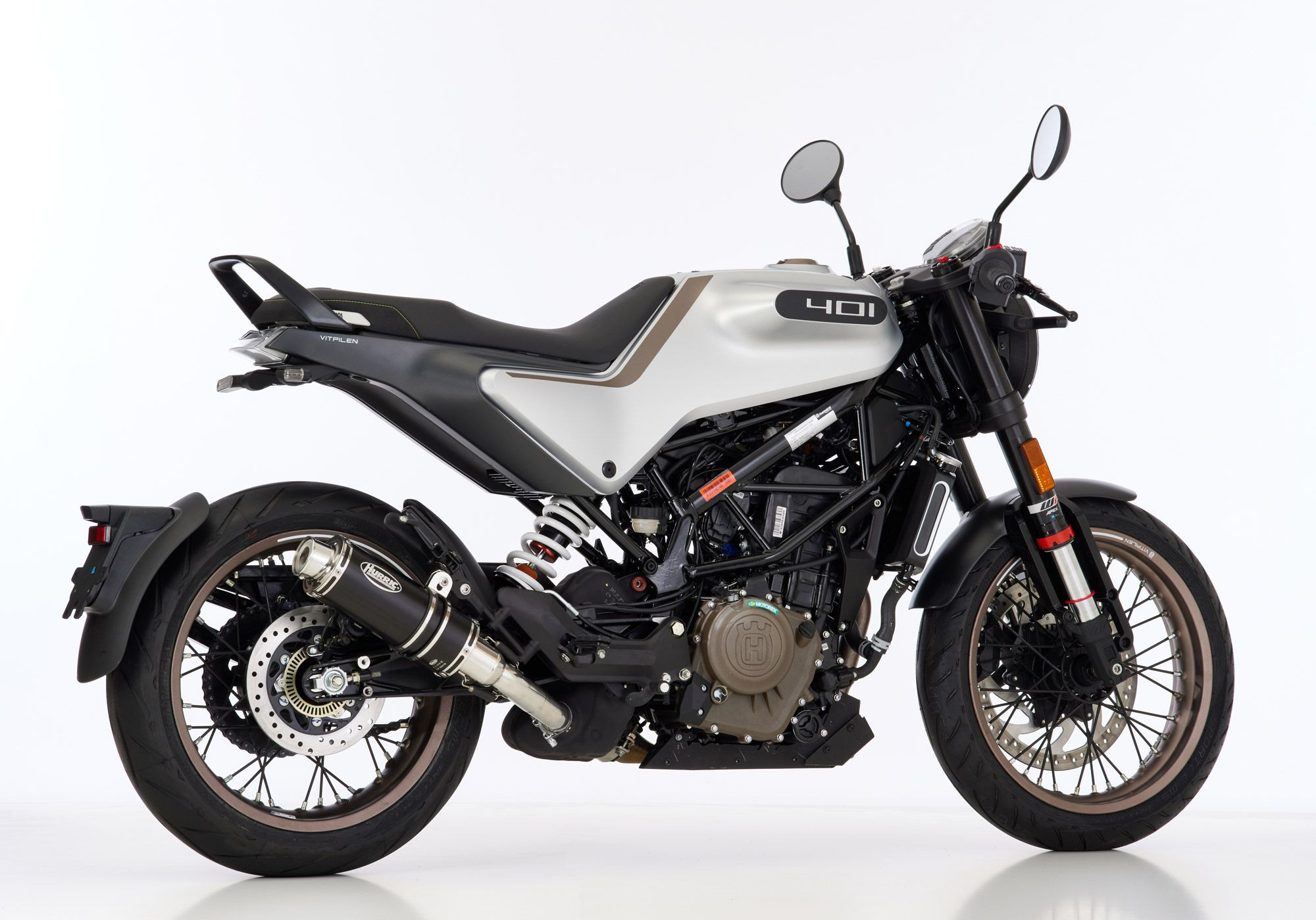 HURRIC Supersport Auspuff schwarz EG-BE passt für HUSQVARNA Svartpilen 125(21-23