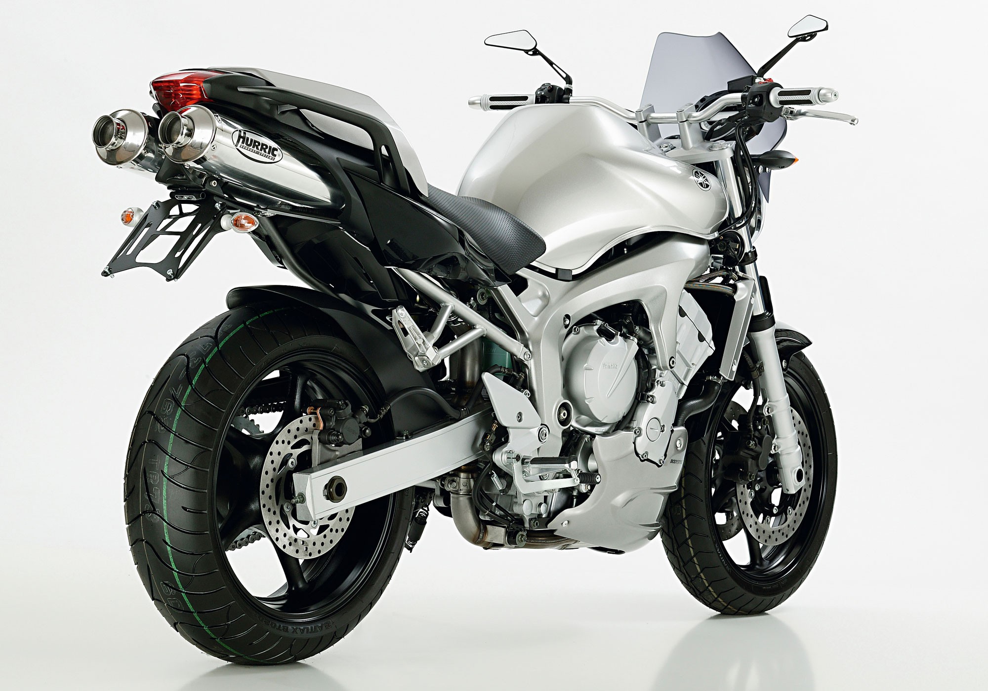 HURRIC Rac 1 Auspuff silber EG-BE passt für YAMAHA FZ6(04-06)/FZ6(07-08)/FZ6 Faz