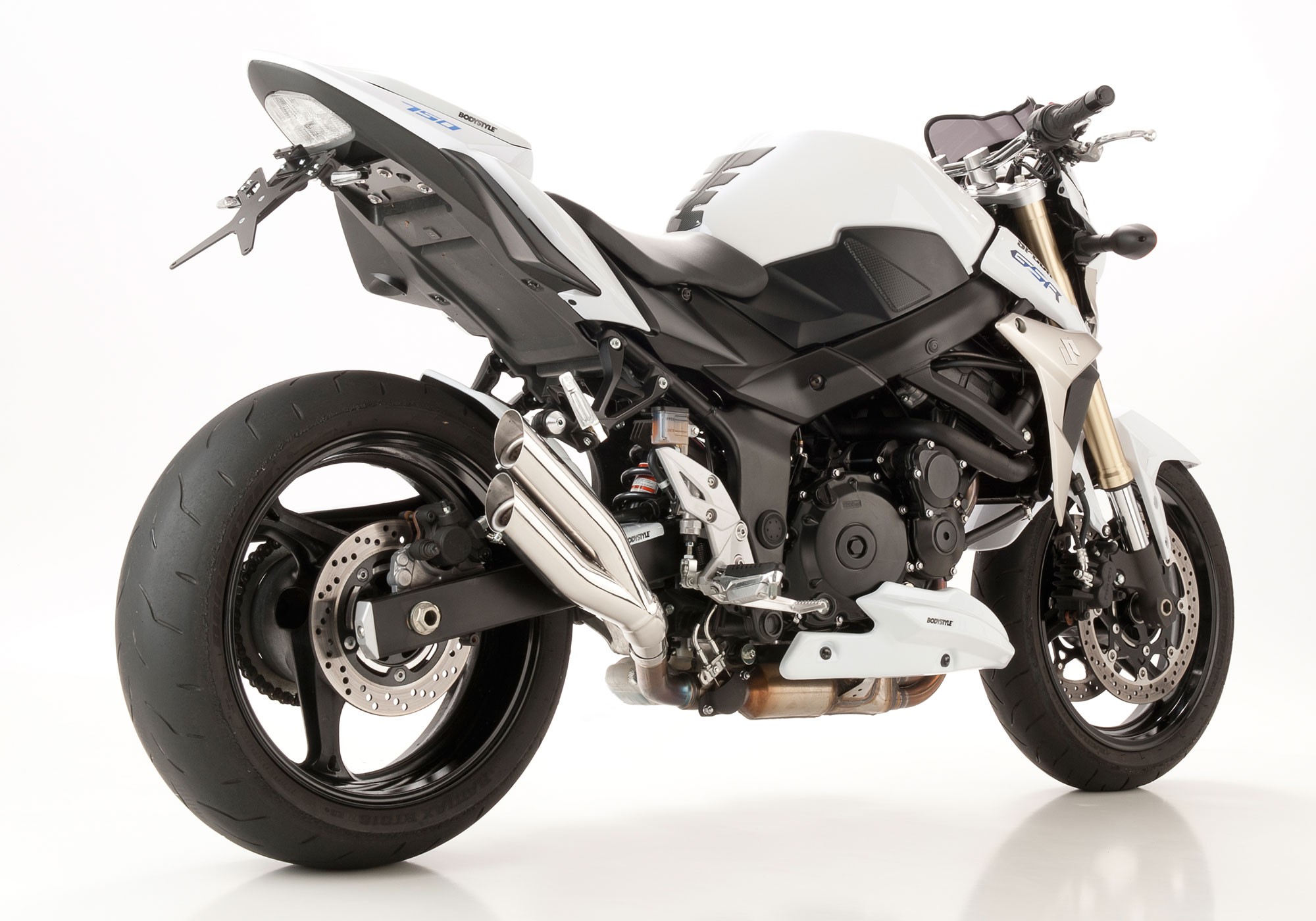 HURRIC Pro 2 Auspuff silber EG-BE passt für SUZUKI GSR 750(11-16)/GSX-S 750(17-2