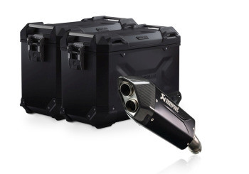 SW-Motech TRAX ADV Alukoffer-System + Akrapovic Schwarz 45/45l  passt für BMW R 1300 GS(23-)