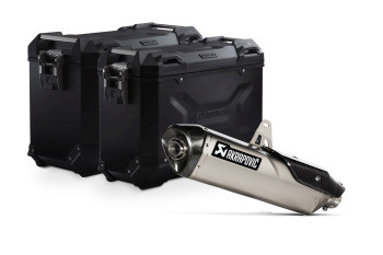 SW-Motech TRAX ADV Alukoffer-System + Akrapovic Schwarz 45/37l   passt für Triumph Tiger 900(19-23)