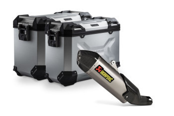 SW-Motech TRAX ADV Alukoffer-System + Akrapovic Silbern 45/37l  passt für Ducati DesertX(22-)