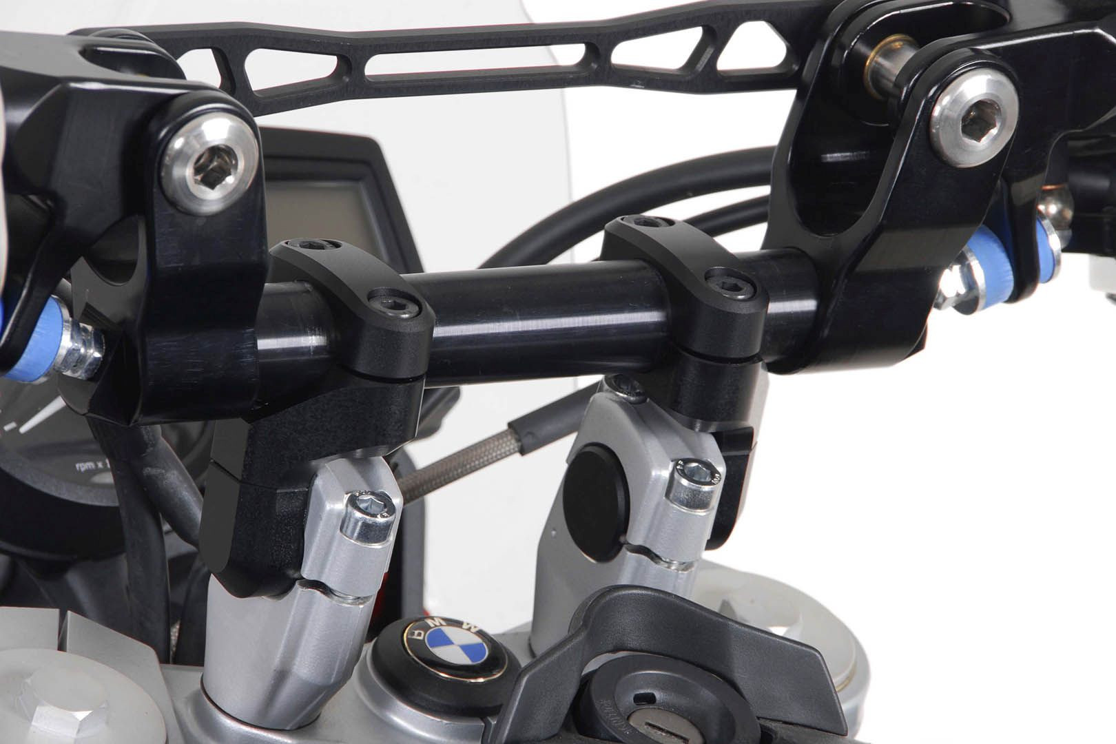 SW-Motech Vario-Lenkerverlegung für Ø 28 mm Lenker Erhöhung/Verlegung variabel Schwarz