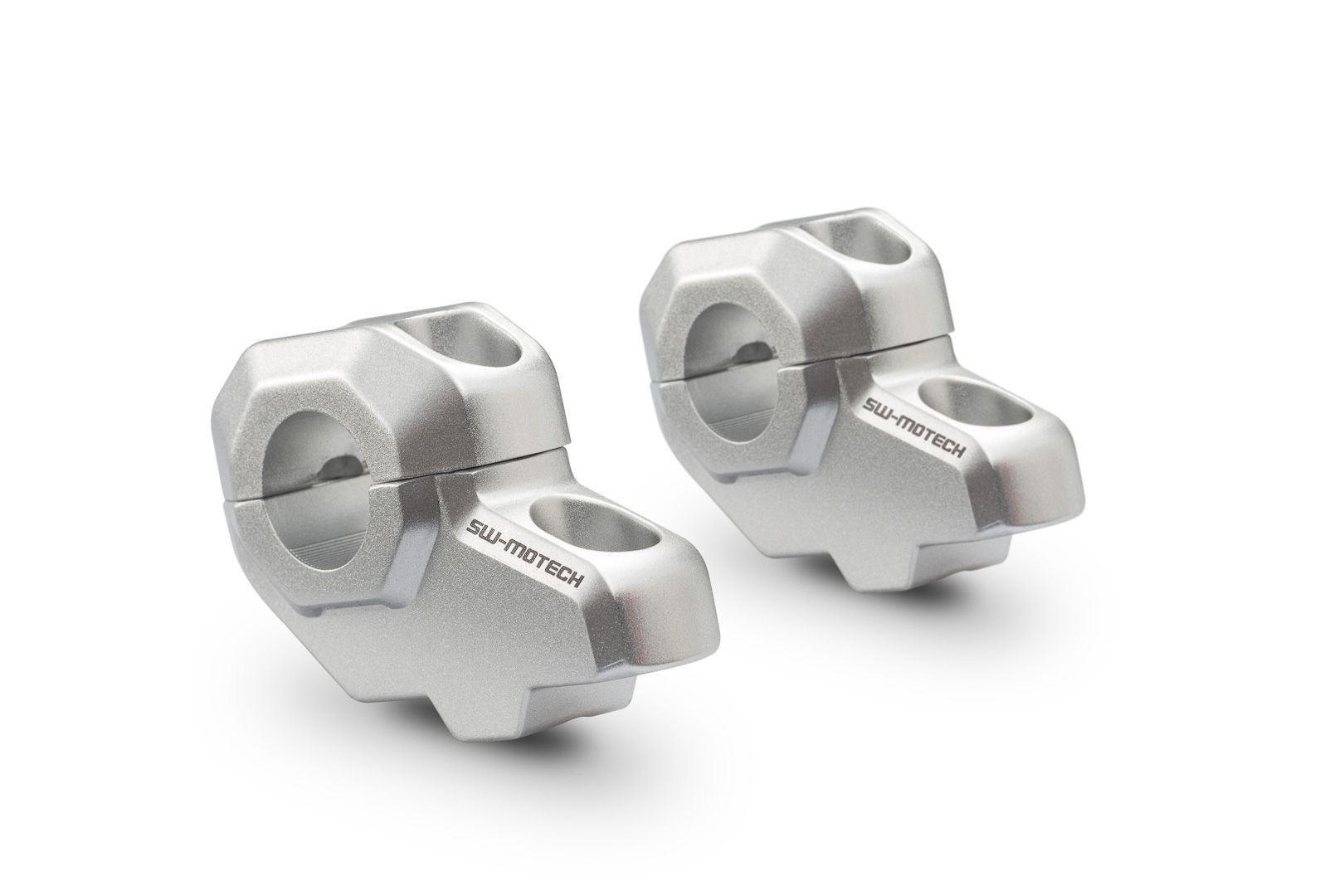 SW-Motech Lenkerverlegung für Ø 22 mm Lenker H=30 mm Verlegung um 21 mm Silbern