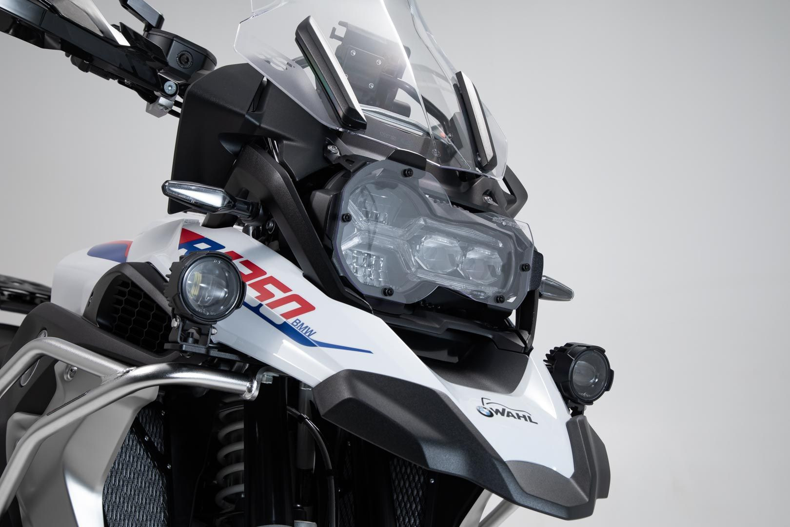 SW-Motech Scheinwerferschutz Halterung mit Blende. R1200GS/Adv/Rallye, R1250GS. St.