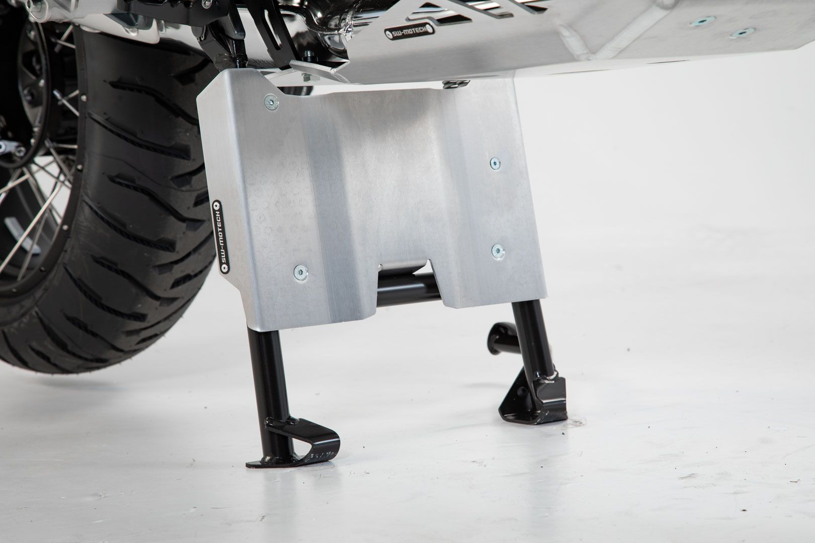 SW-Motech Motorschutz-Verlängerung am Hauptständer Silbern passt für BMW R1200GS(12-18), R1250GS(18-)