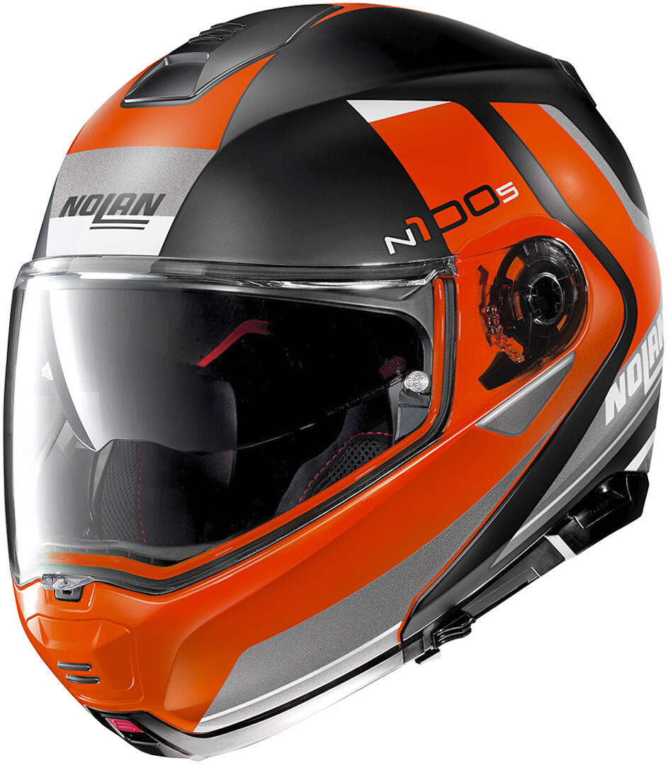 NOLAN Klapphelm N100-5 HILLTOP N-Com Flat Black Orange 52 Gr:2XS-3XL