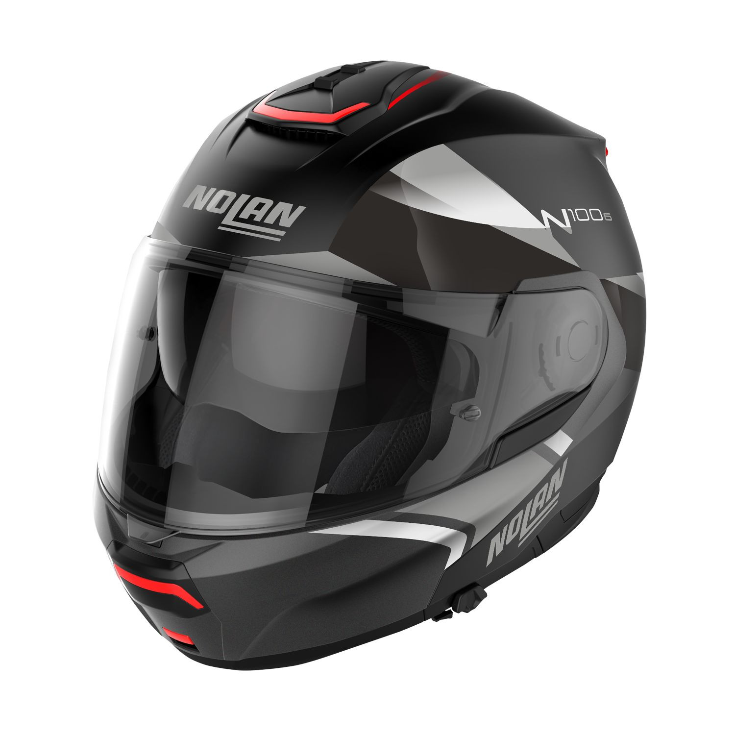 Nolan Klapphelm N100-6 PALOMA N-COM 025 Schwarz Silber ECE 22.06
