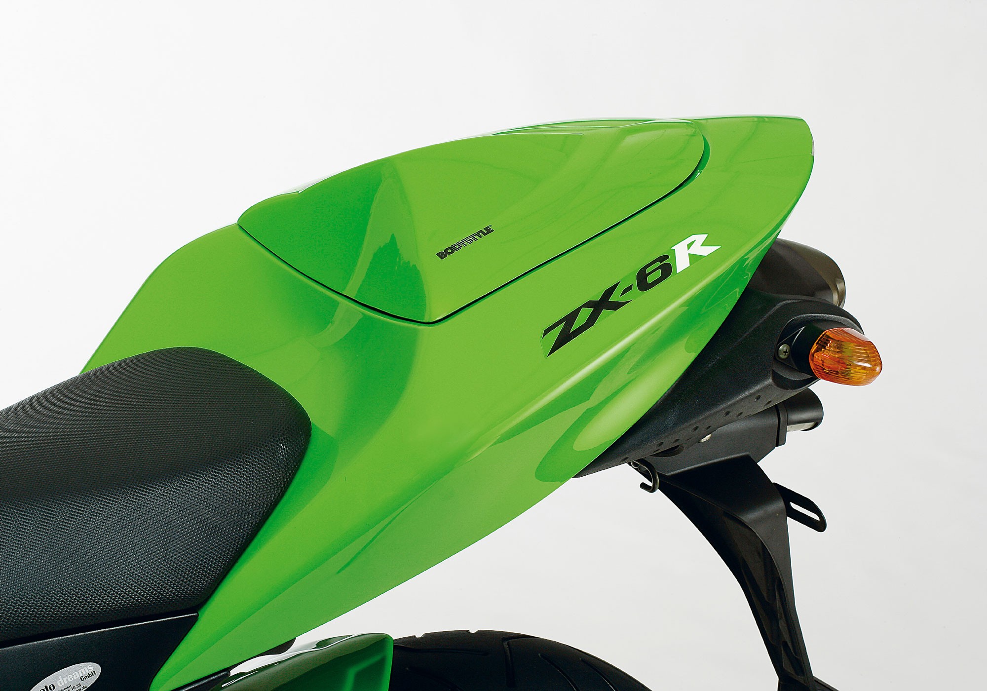 BODYSTYLE Sportsline Sitzkeil grün Lime Green, 777 ABE passt für KAWASAKI ZX-6R(