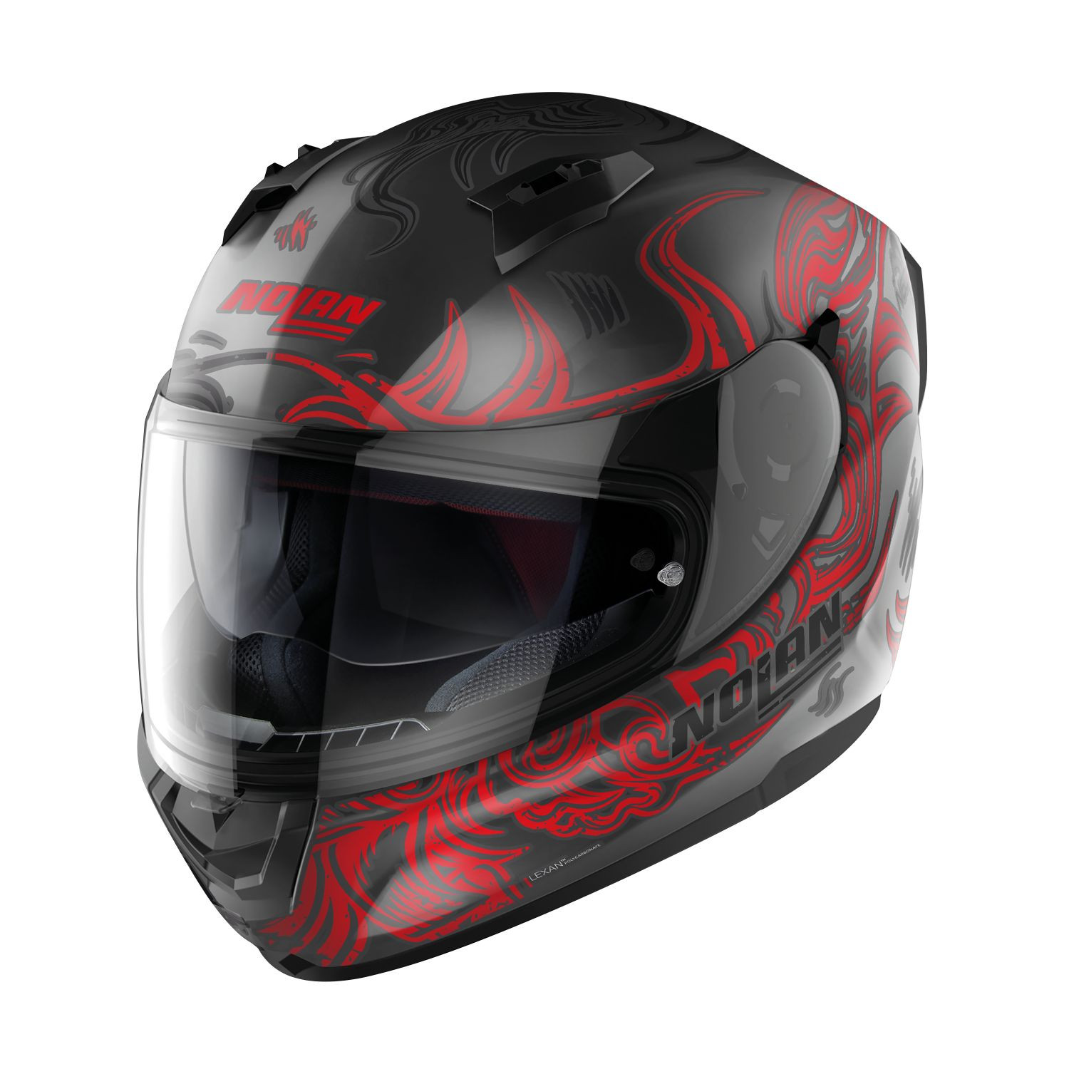 Nolan Integralhelm N60-6 MUSE 070 Lavagrau Rot ECE 22.06