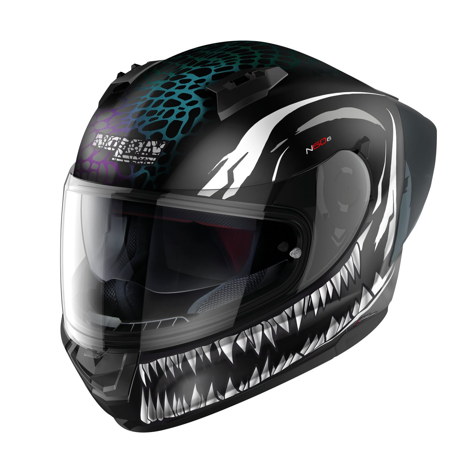 Nolan Integralhelm N60-6 SPORT RAVENOUS 028 Schwarz Weiss ECE 22.06
