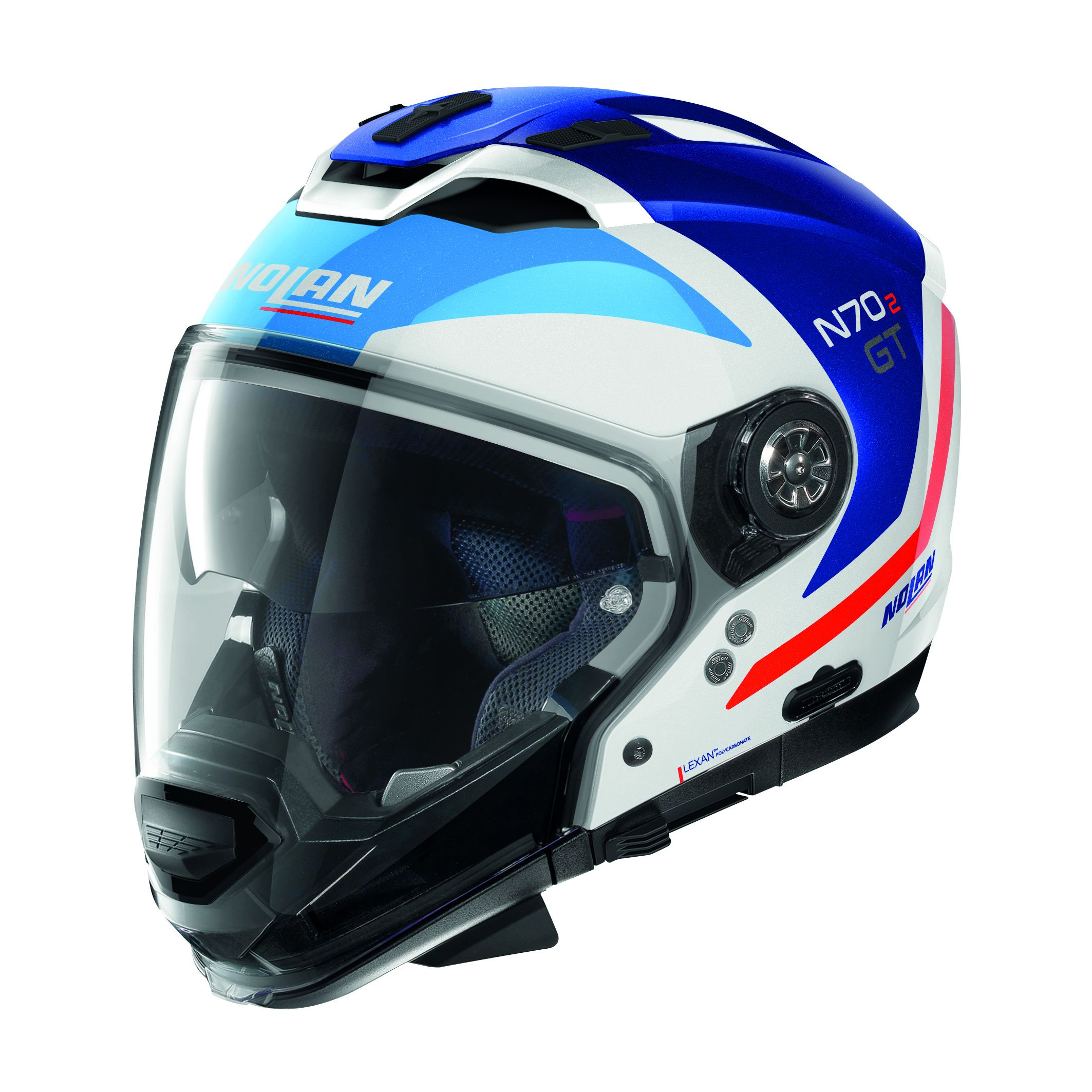 NOLAN Crossover Helm N70-2GT Glaring N-Com Metal White 50 Gr:2XS-3XL