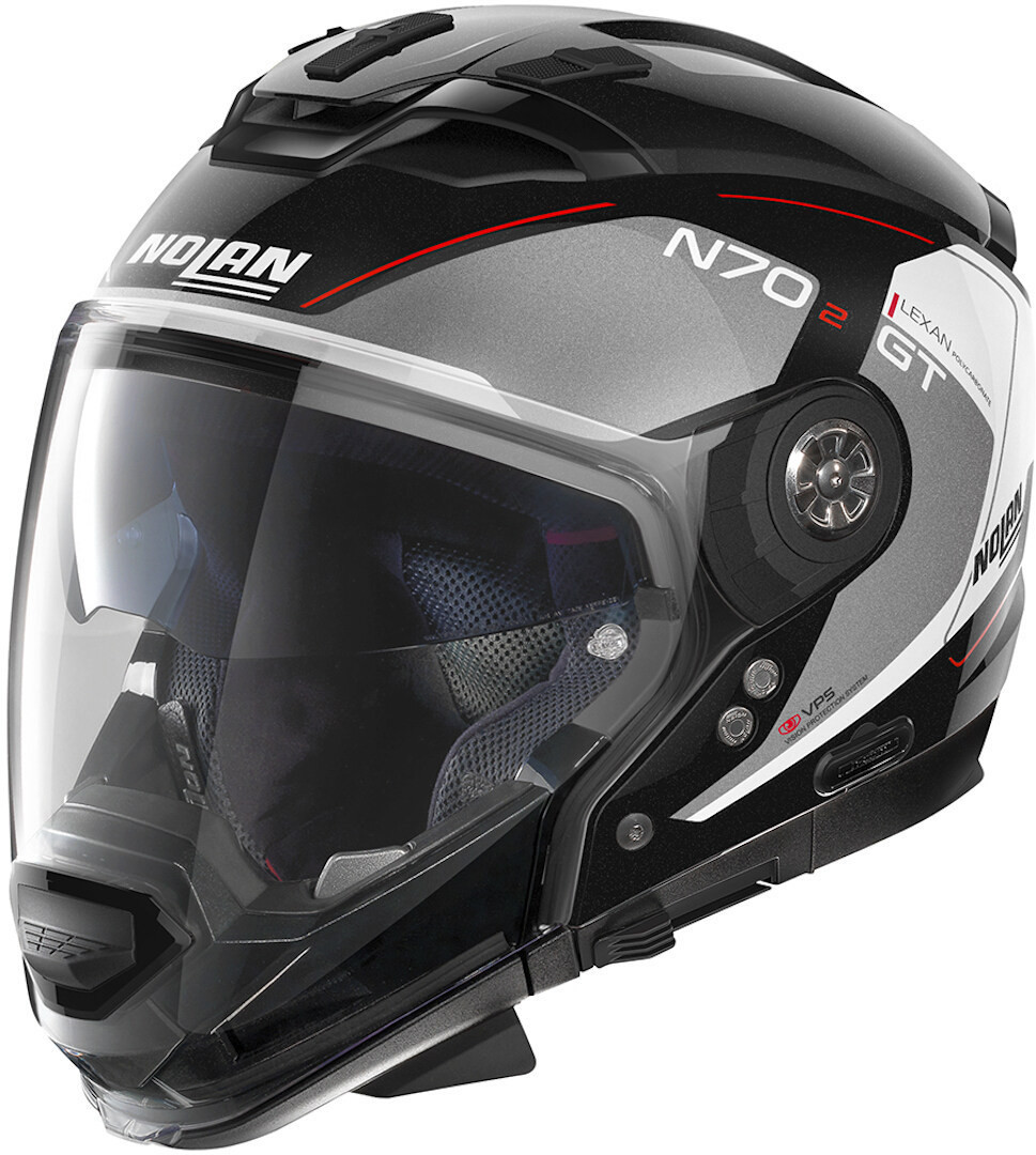 NOLAN Crossover Helm N70-2GT N-COM LAKOTA, Red Silver Black 37 Gr: 2XS-3XL