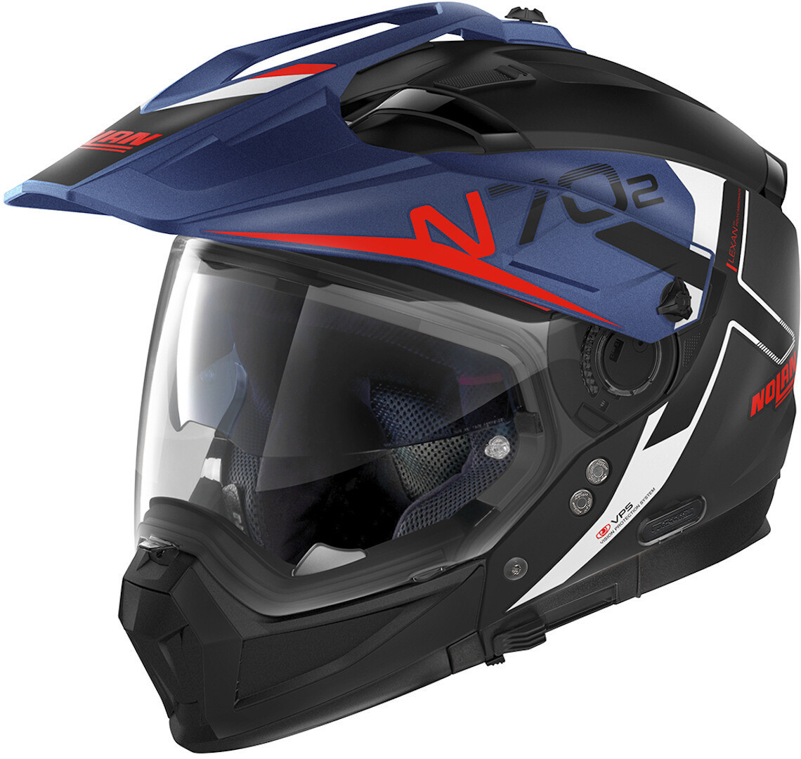 NOLAN Crossover Helm N70-2X N-COM BUNGEE, Blue Flat Black 38 Gr: 2XS-3XL