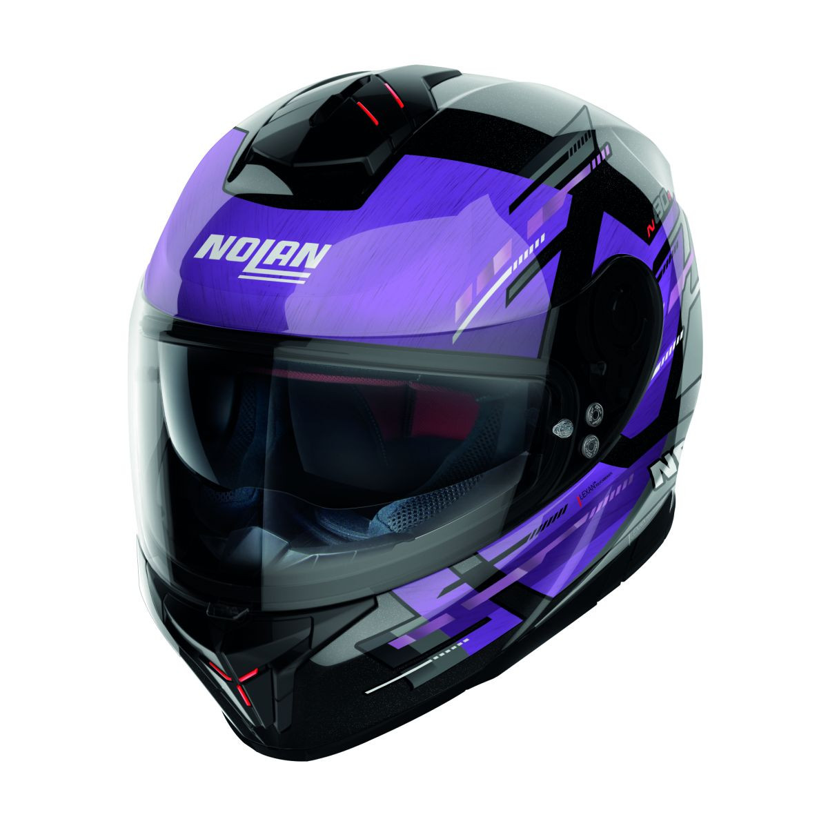 Nolan Integralhelm N80-8 METEOR N-COM 70 Schwarz Metallic Lila Gr:2XS-3XL Schwarz Metallic Lila ECE 22.06