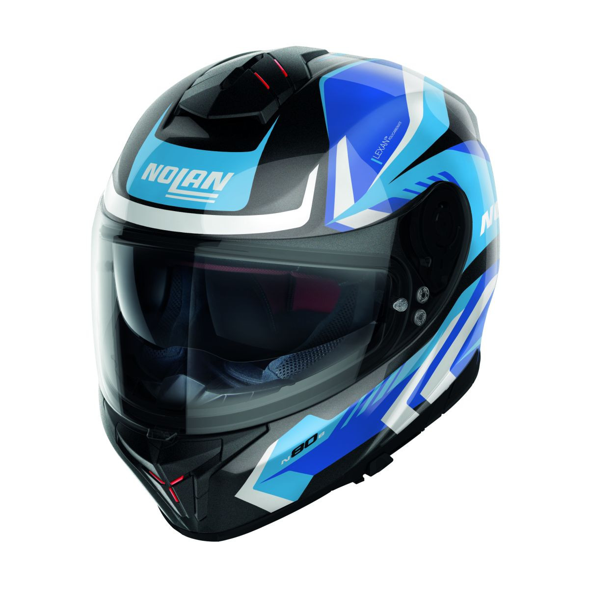Nolan Integralhelm N80-8 RUMBLE N-COM 60 Schwarz Metallic Blau Gr:2XS-3XL Schwarz Metallic Blau ECE 22.06