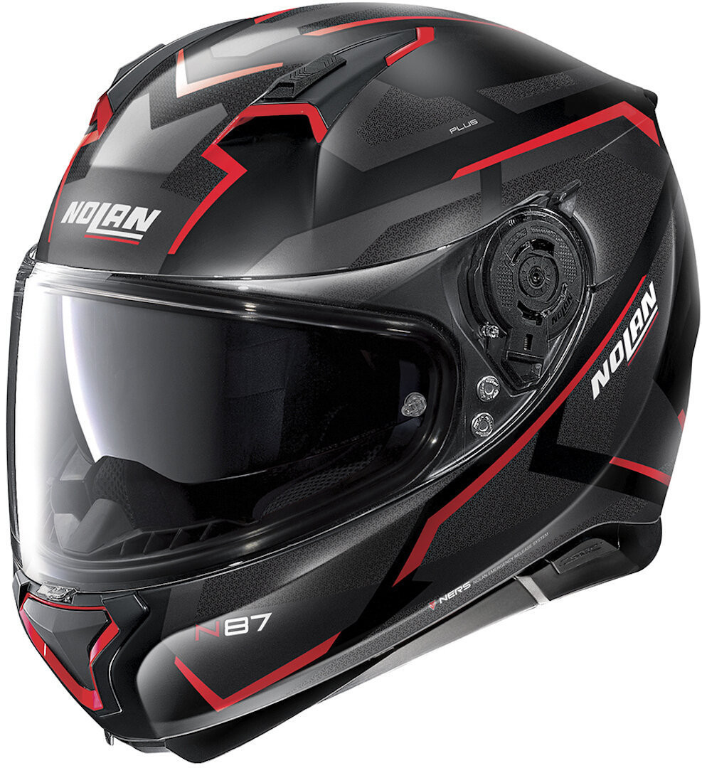 NOLAN Integral Helme N87 PLUS N-COM OVERLAND, Red Flat Black 31 Gr: M