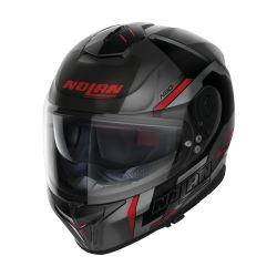 Nolan Integralhelm N80-8 WANTED N-COM 071 Lavagrau Schwarz Rot ECE 22.06