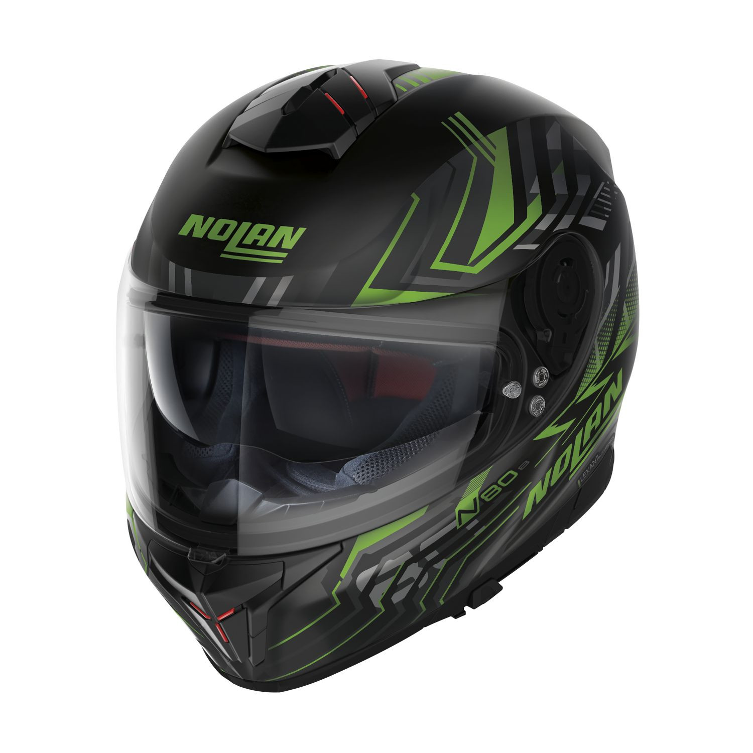 Nolan Integralhelm N80-8 TURBOLENCE N-COM080 Matt Schwarz Grün ECE 22.06