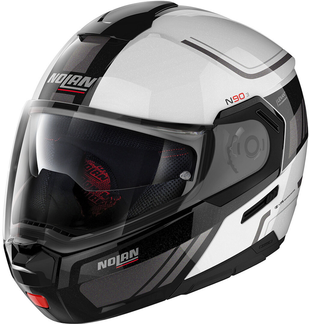 NOLAN Klapp Helm N90-3 N-COM VOYAGER, Metal White Black 17 Gr: 2XS-2XL