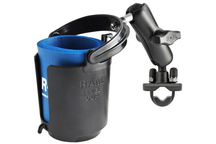 RAM Mounts Rohrhalterung mit Getränkehalter - mit Klemmschelle, B-Kugel (1 Zoll) (Stück)