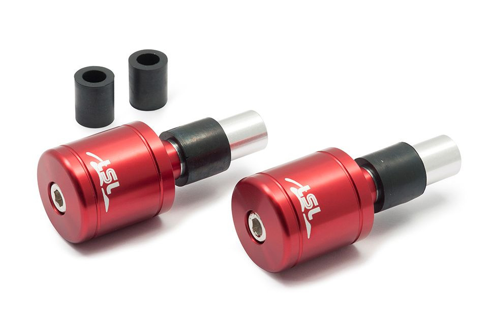 LSL Lenkergewichte Alu, rot, mit Logo, Ø14&18mm (Paar)
