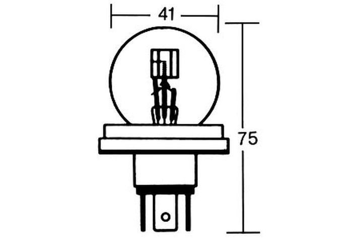 R2 Glühlampe 12V 45/40W P45T (Stück)