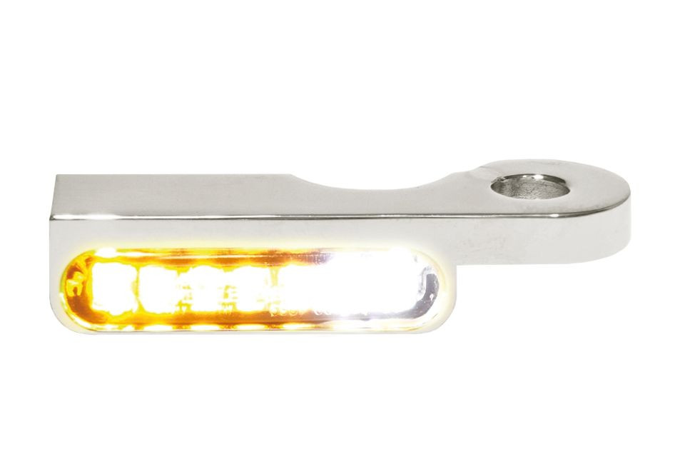 HeinzBikes LED Armaturen Blinker-Positionslicht-Kombination DYNA Modelle 96-, silber (Paar)
