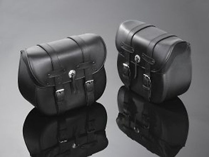 HIGHWAY HAWK Satteltaschen, Leder, schwarz (Paar)