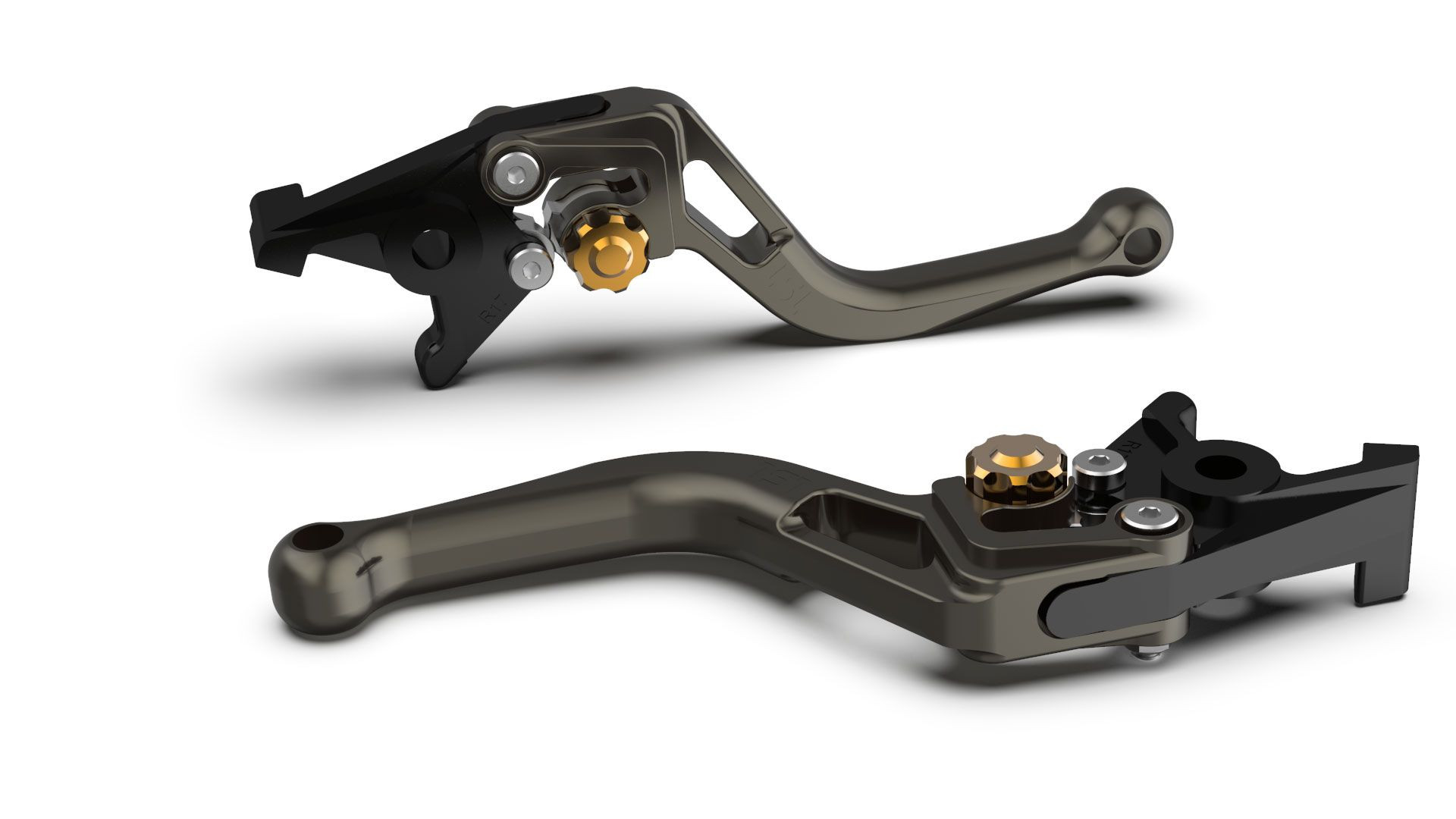 LSL Bremshebel BOW für Brembo 15/17/19 RCS, R37R, kurz, anthrazit/gold (Stück)