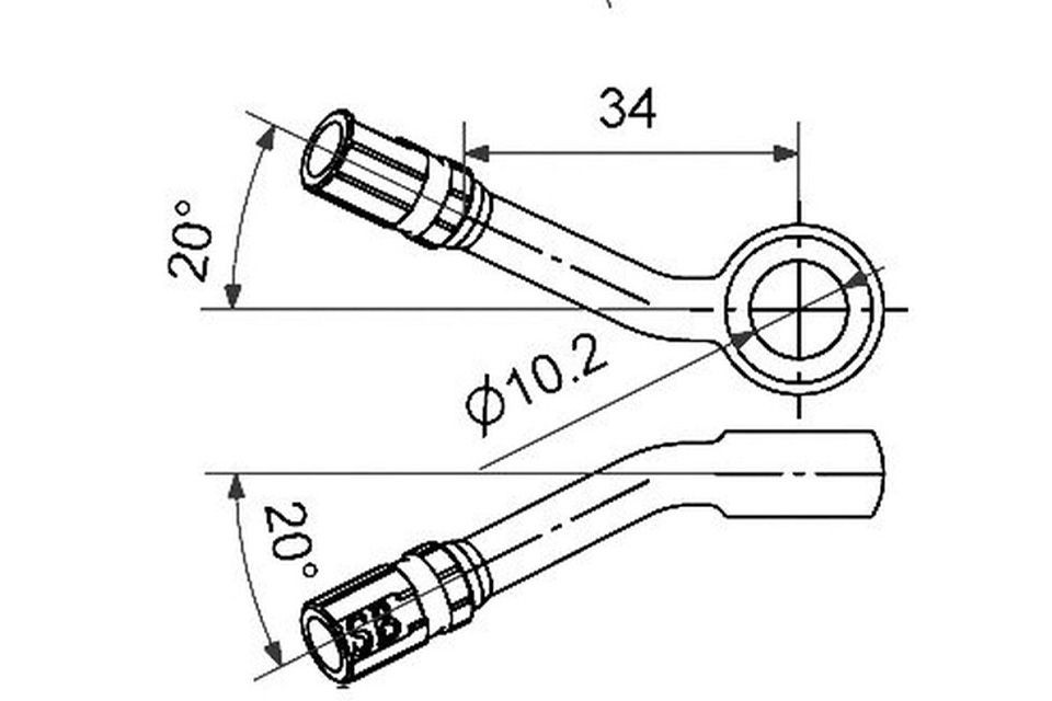 HIGHWAY HAWK Fitting, 20° n. unten + 20° links abgewinkelt (Stück)