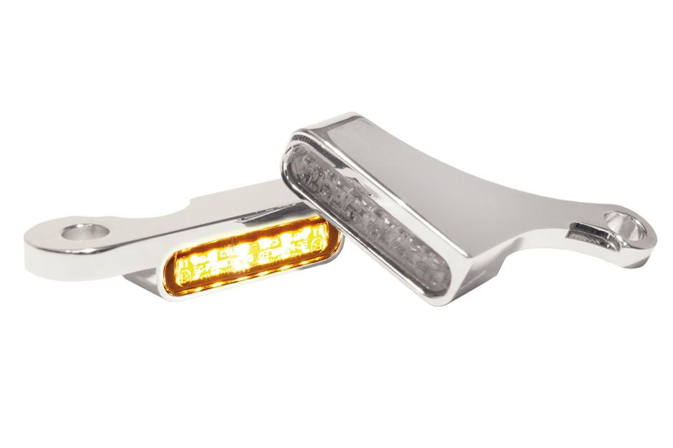 HeinzBikes LED Armaturen Blinker SOFTAIL Modelle 15-, silber (Paar)