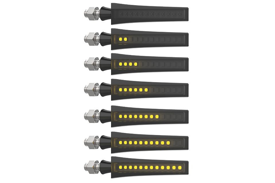 HIGHSIDER LED Sequenz-Blinker STS 1, schwarzes 2C Gehäuse, getöntes Glas. (Paar)