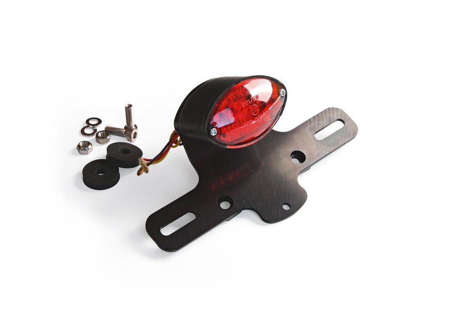 Clubman Rücklicht schwarz/rotes Glas 66mm mit LED (Stück)