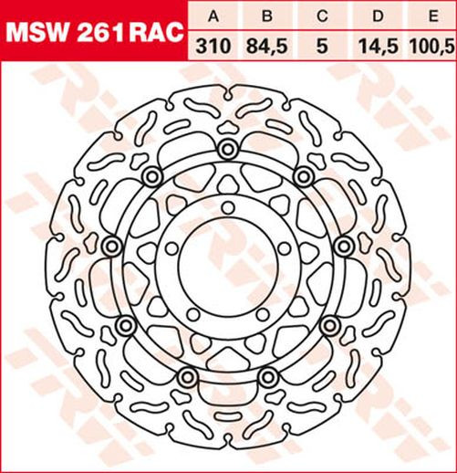 TRW Lucas Bremsscheibe MSW261RAC, schwimmend triumph (Stück)