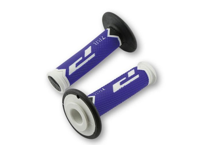 PROGRIP Lenkergriffe 788, Cross, schwarz-blau-weiss, 7/8 Zoll Lenker, geschlossen (Paar)