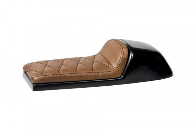 HIGHWAY HAWK Sitzbank Cafe Racer Classic Typ 5 Diamond Stitch, braun (Stück)
