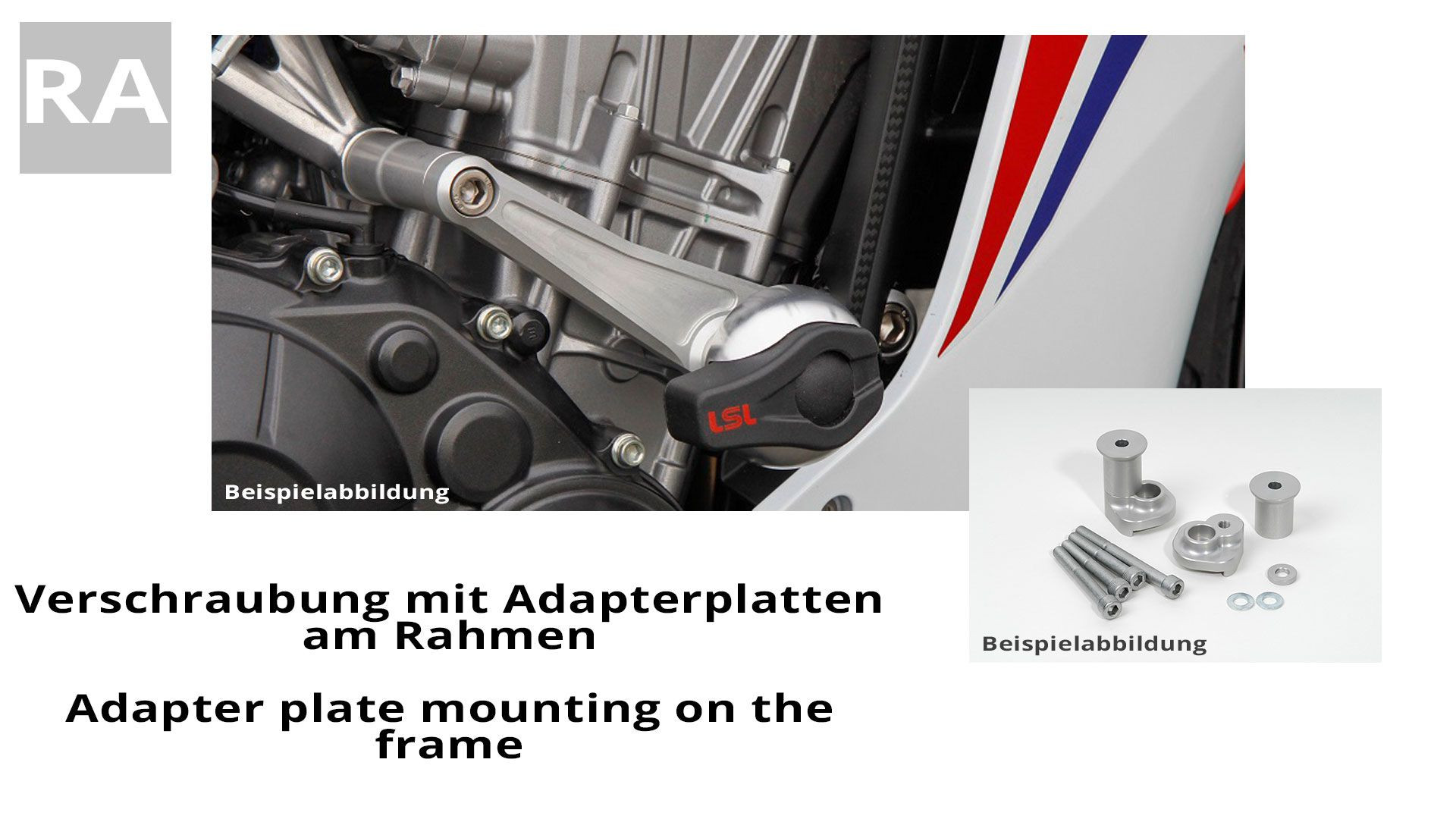 LSL Crash-Pad Montagekit Honda CBR 650F 14 -, mit Adapterplatten (Stück)