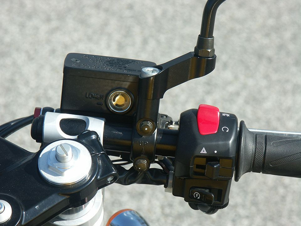 LSL Spiegelverbreiterung 40mm Yamaha/KTM, rechte Seite mit Linksgewinde, original Spiegel (Paar)