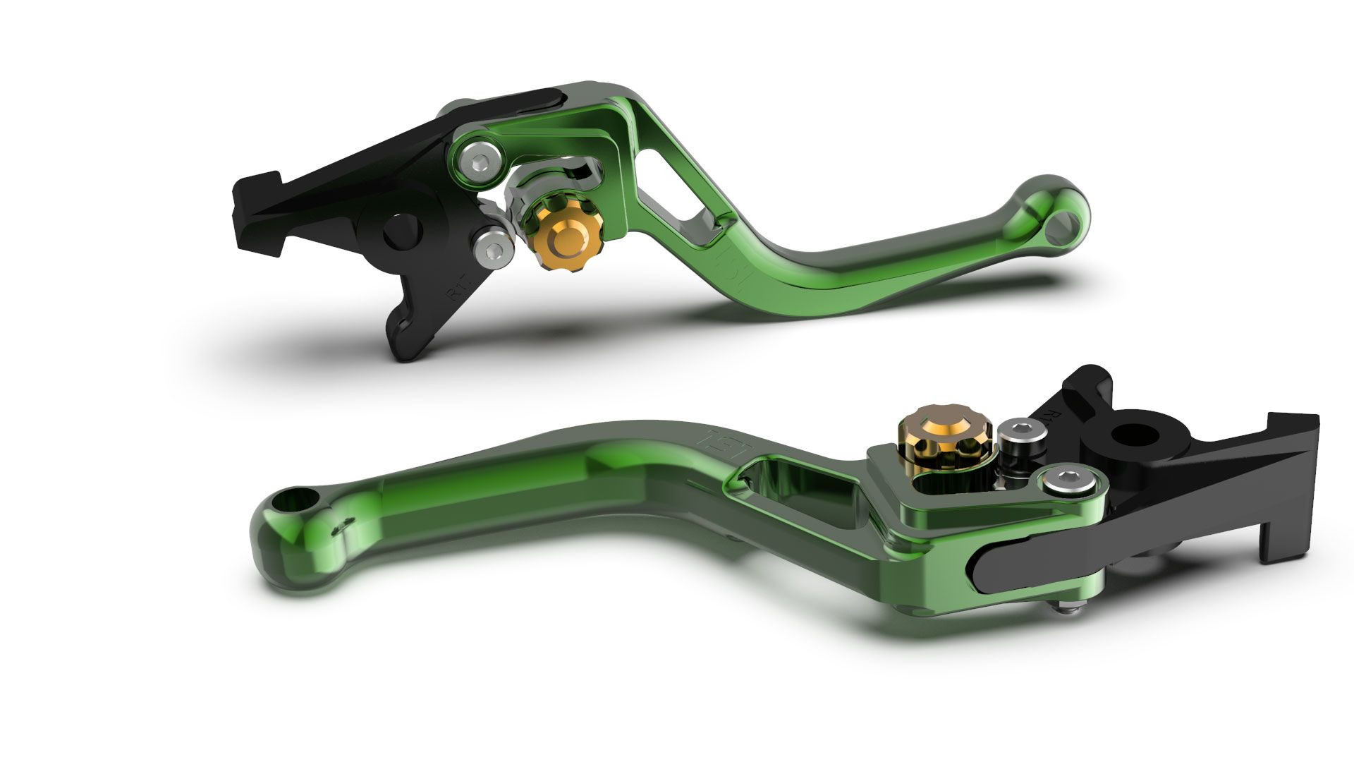 LSL Kupplungshebel BOW für Brembo 16 RCS, L37R, kurz, grün/gold (Stück)