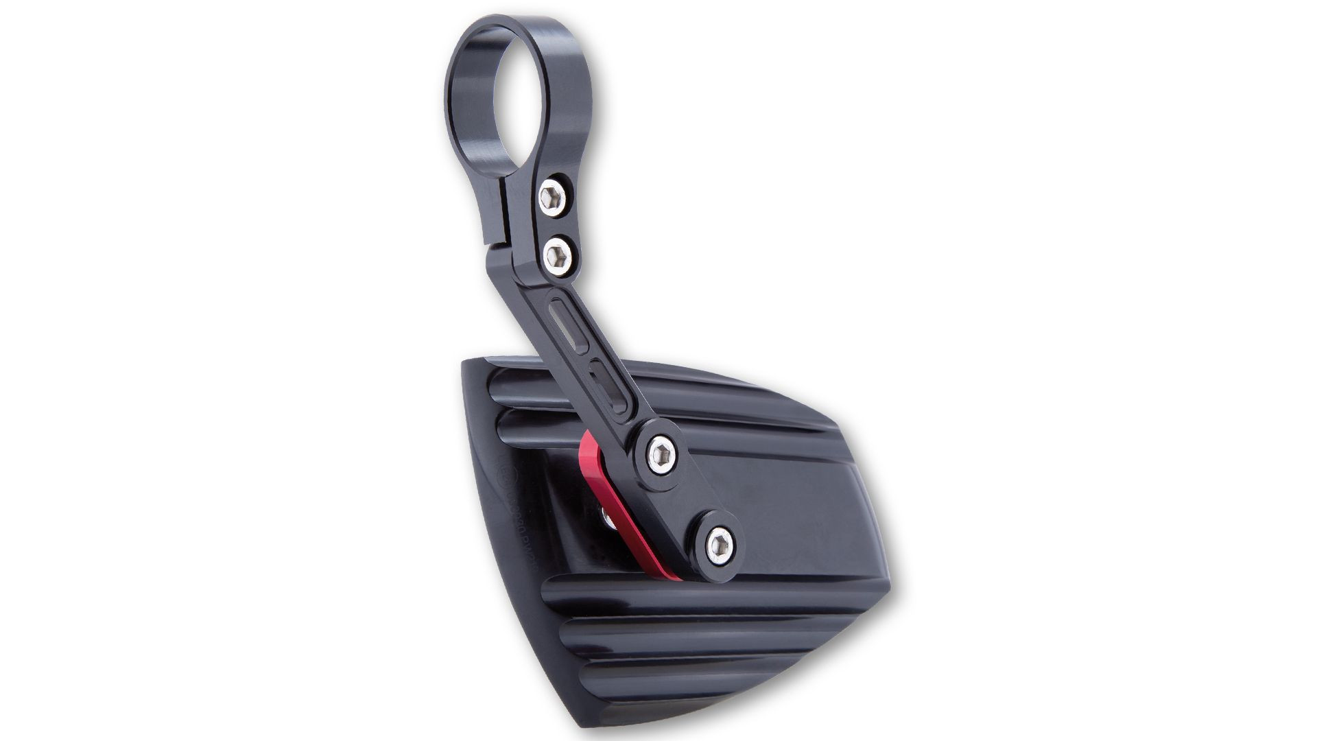HIGHSIDER HIGHSIDER Lenkerendenspiegel WAVE, schwarz mit dunkelrotem Versteller (Paar)