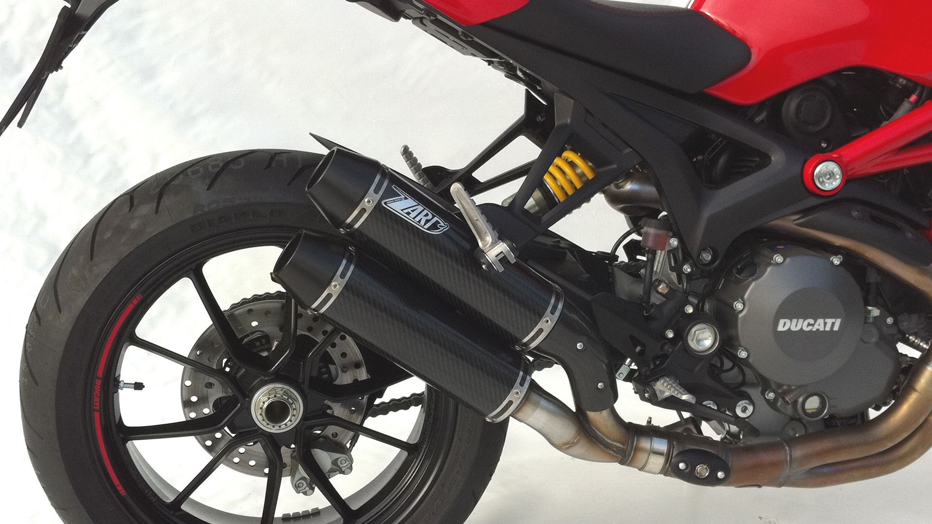 ZARD- Auspuff Ducati Monster 1100 Evo, Carbon mit schwarzer Endkappe (Stück)