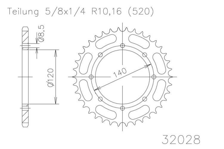 ESJOT Kettenrad, 46 Zähne diverse Modelle (Stück)