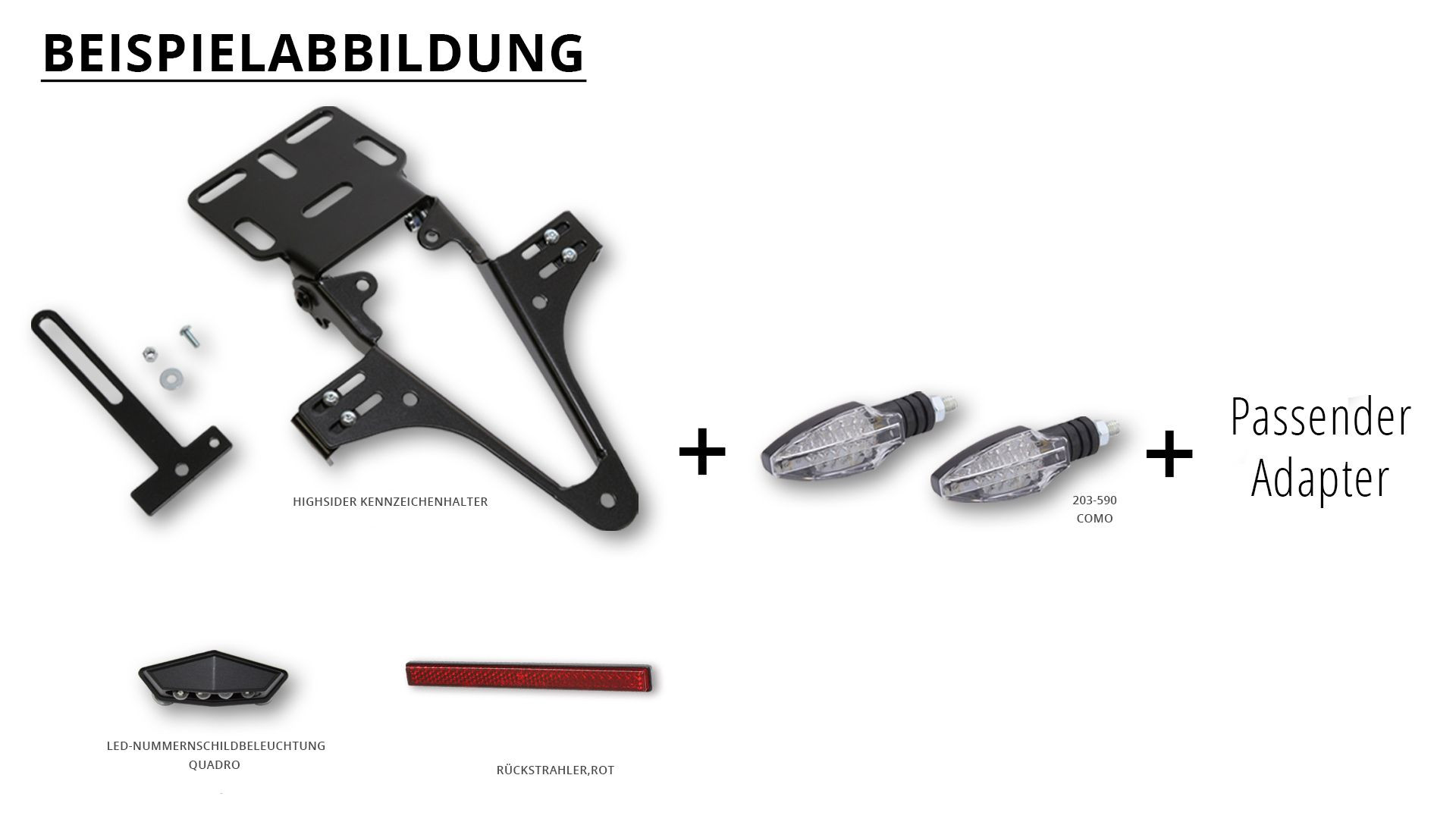 HIGHSIDER Kennzeichenhalter YAMAHA MT 125 14-18, Como Bundle B