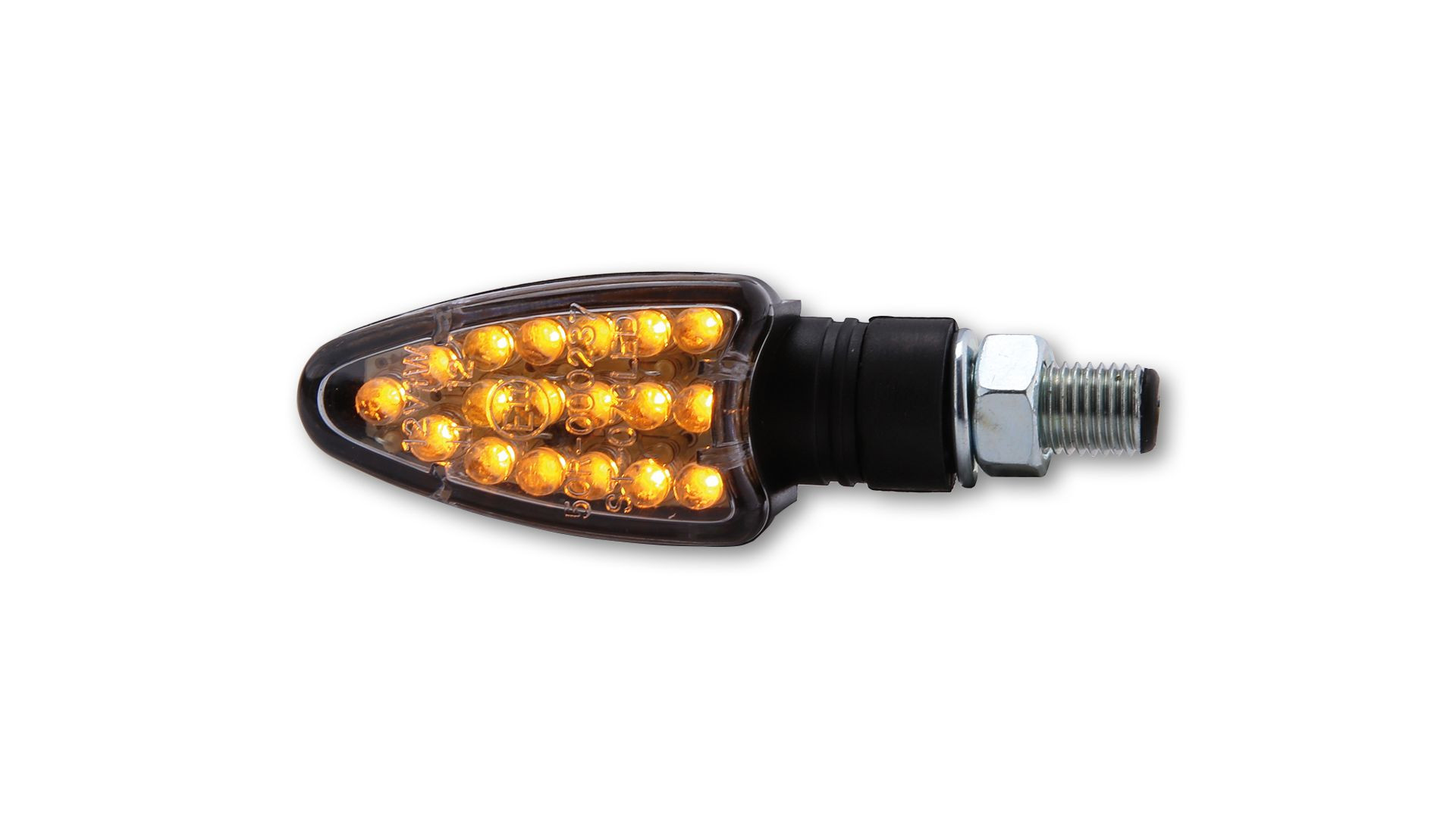 SHIN YO LED-Mini-Blinker ARROW, E-gepr., schwarz, kurzer Stiel (Paar)