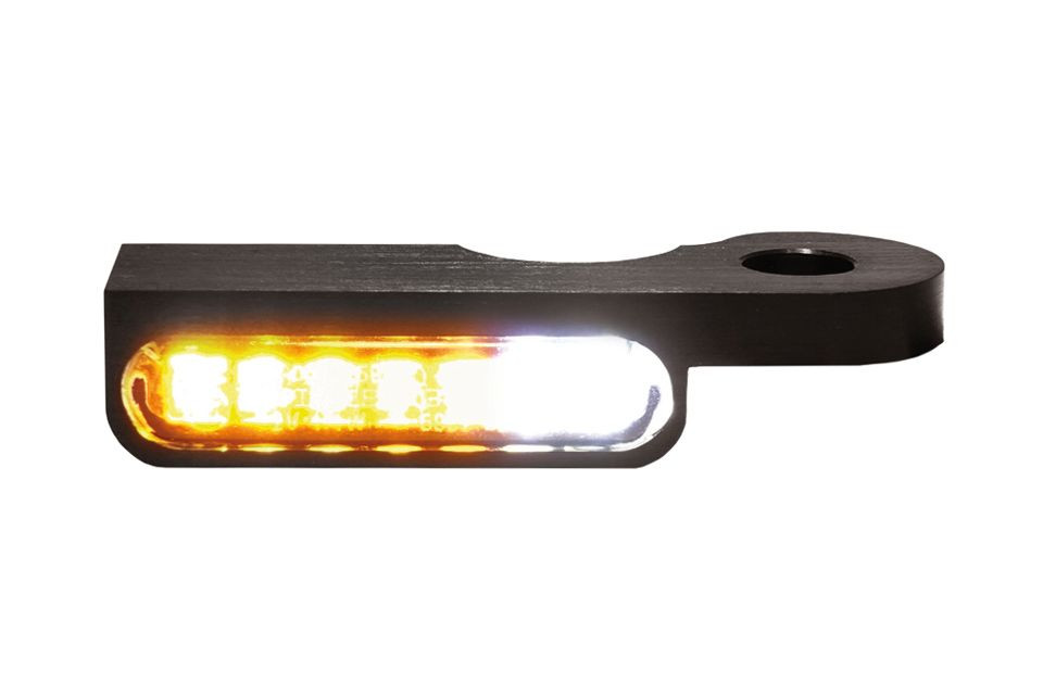 HeinzBikes LED Armaturen Blinker-Positionslicht-Kombination DYNA Modelle 96-, schwarz (Paar)
