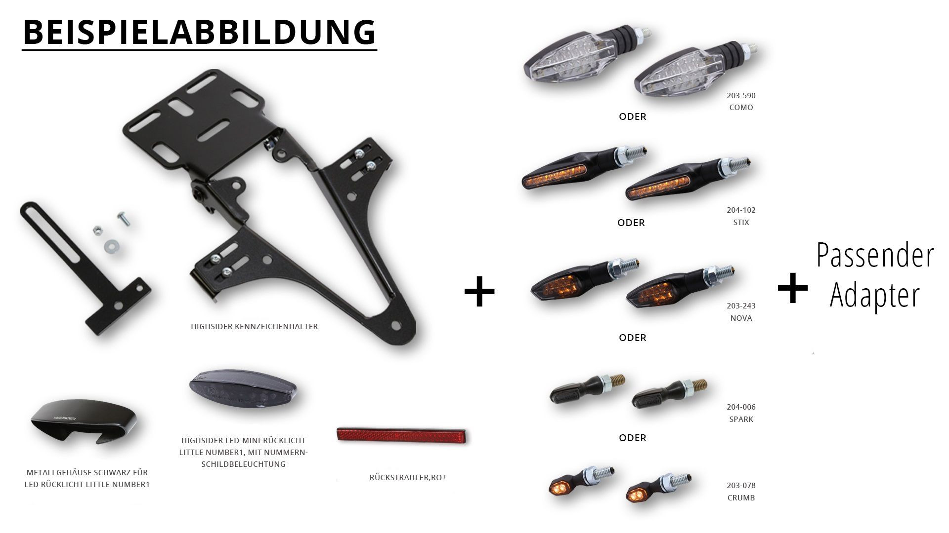 HIGHSIDER Kennzeichenhalter BMW R Nine T, QUADRO Bundle