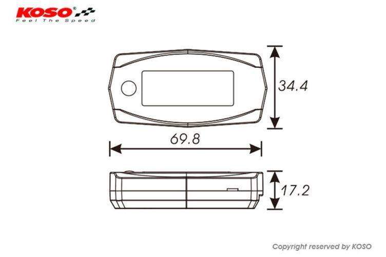 KOSO Dual Thermometer Mini 4 (Batterie) bis 250 Grad (Stück)