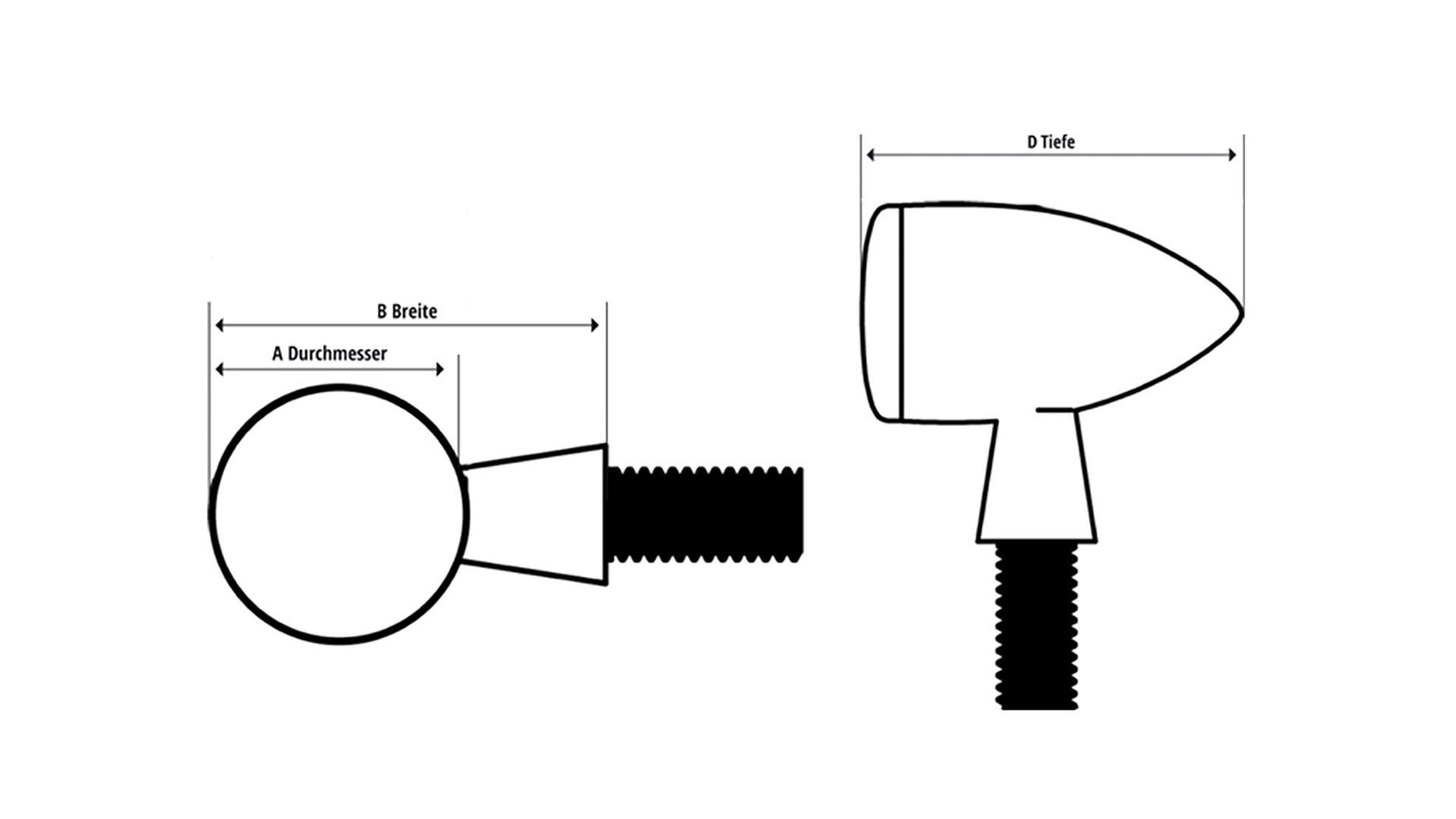 SHIN YO LED-Mini-Rücklicht transparent, auf verstellbarem Halter, schwarz (Stück)